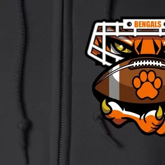 Bengal Tiger Football Full Zip Hoodie