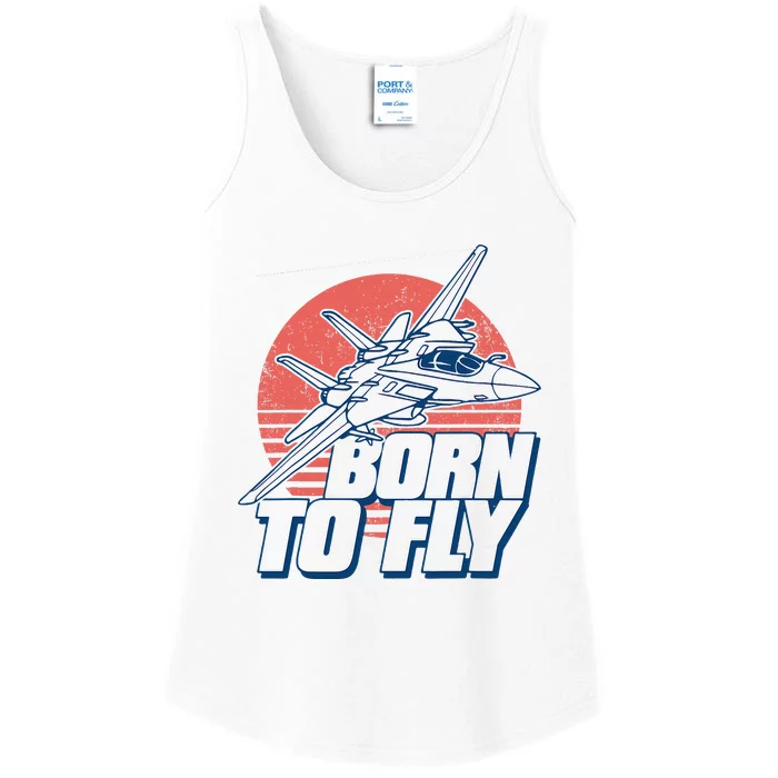 Born To Fly Fighter Jet Plane Airplane Ladies Essential Tank