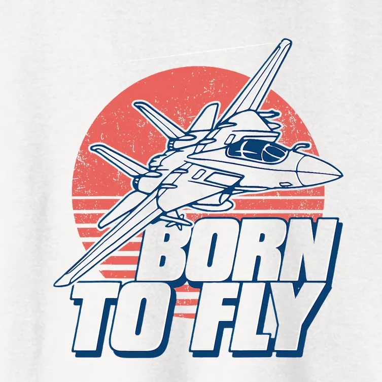 Born To Fly Fighter Jet Plane Airplane Women's Crop Top Tee