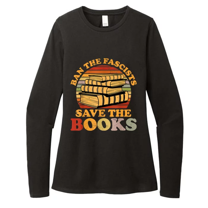 Ban The Fascists Save The Books Funny Book Lover Worm Nerd Womens CVC Long Sleeve Shirt