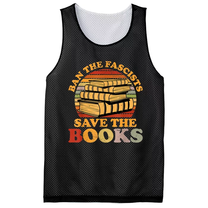 Ban The Fascists Save The Books Funny Book Lover Worm Nerd Mesh Reversible Basketball Jersey Tank