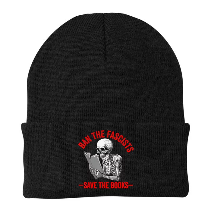 Ban The Fascists Save The Books Funny Book Lover Worm Nerd Knit Cap Winter Beanie