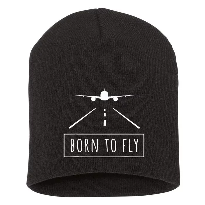 Born To Fly Aviation Pilot Flying Airplane Aircraft Gift Short Acrylic Beanie