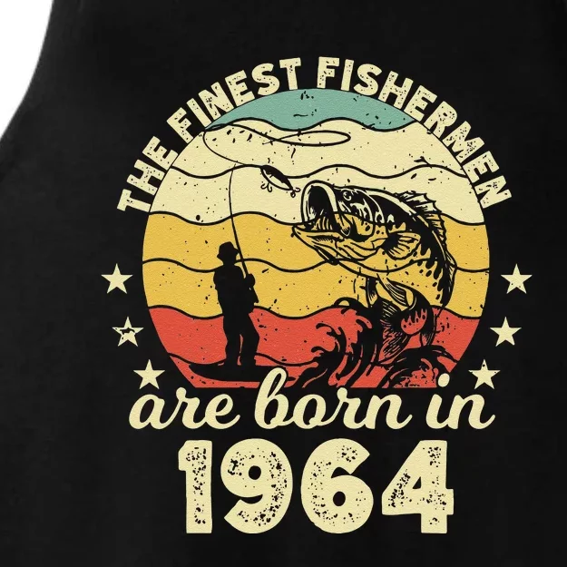 Birthday The Finest Fisherman Are Born In 1964 Fishing Ladies Tri-Blend Wicking Tank