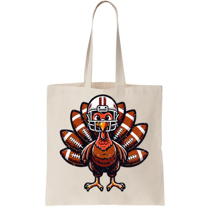 Baby Turkey Football Player Thanksgiving Tote Bag