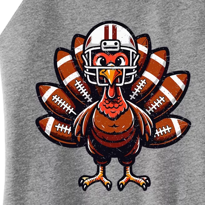 Baby Turkey Football Player Thanksgiving Women’s Perfect Tri Rocker Tank