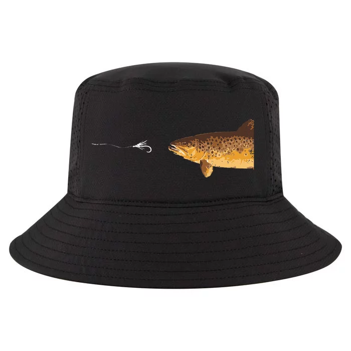 Brown Trout Fishing Hook Fisherman Angler Cool Comfort Performance Bucket Hat