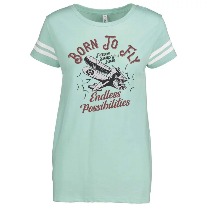 Born To Fly Enza Ladies Jersey Football T-Shirt