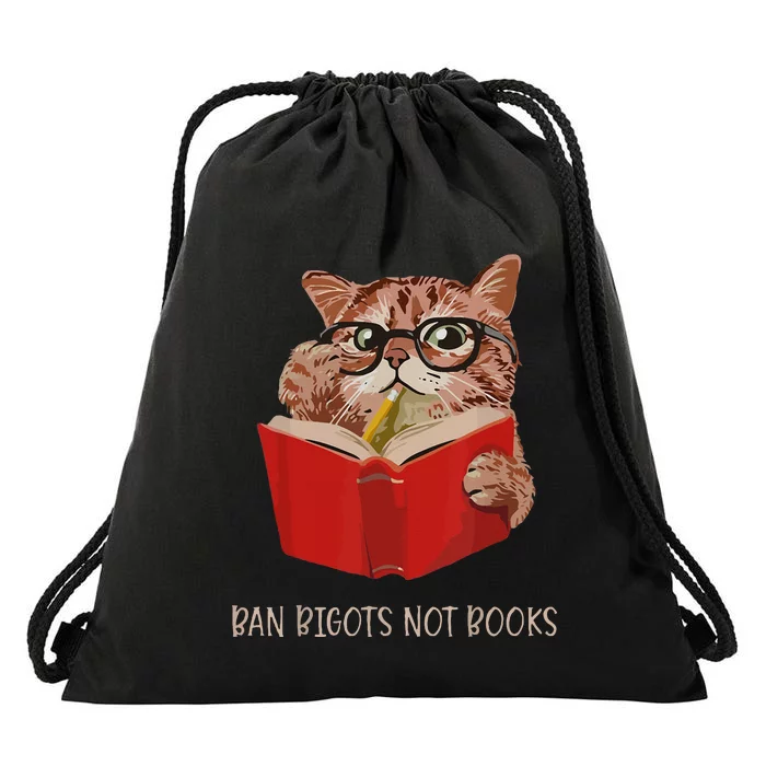 Ban The Fascists Save The Books Funny Book Lover Worm Nerd Drawstring Bag