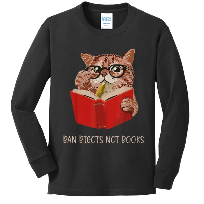 Ban The Fascists Save The Books Funny Book Lover Worm Nerd Kids Long Sleeve Shirt