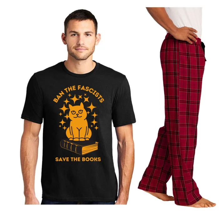 Ban The Fascists Save The Books Bookaholics Cat Pajama Set