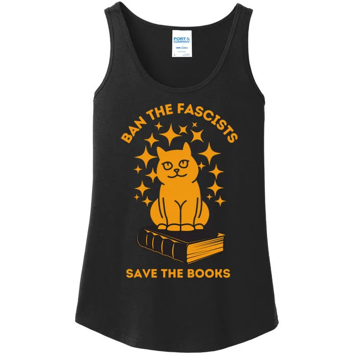 Ban The Fascists Save The Books Bookaholics Cat Ladies Essential Tank