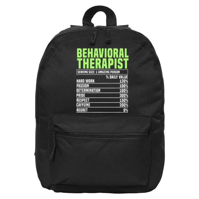 Behavioral Therapist Facts Analyst Behavior Tech 16 in Basic Backpack