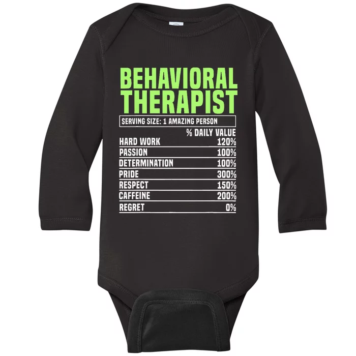 Behavioral Therapist Facts Analyst Behavior Tech Baby Long Sleeve Bodysuit