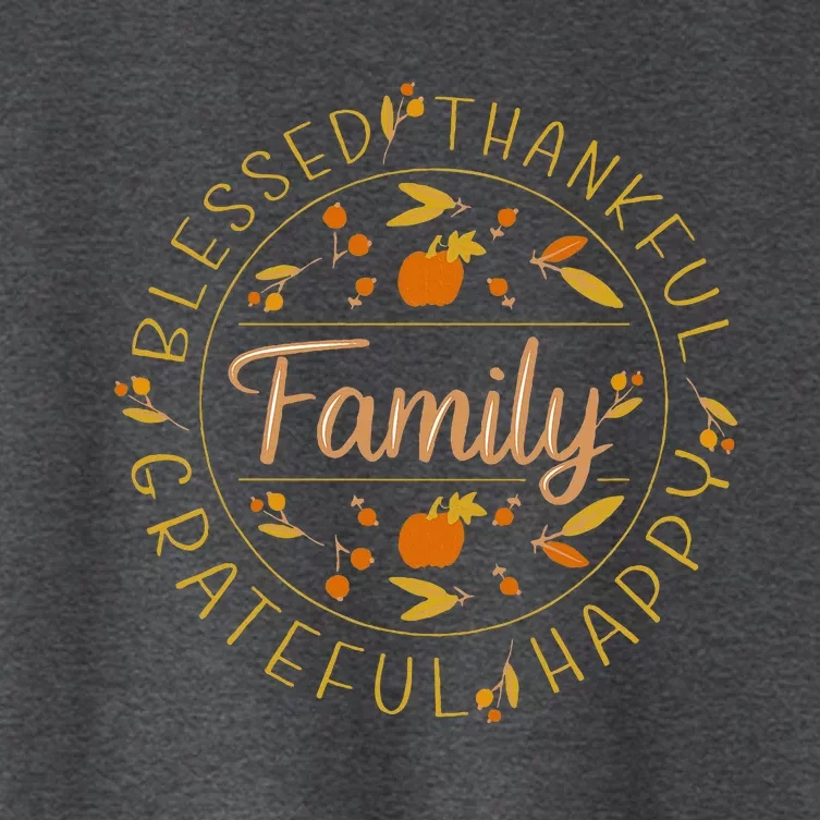 Blessed Thankful Family Thanksgiving Women's Crop Top Tee