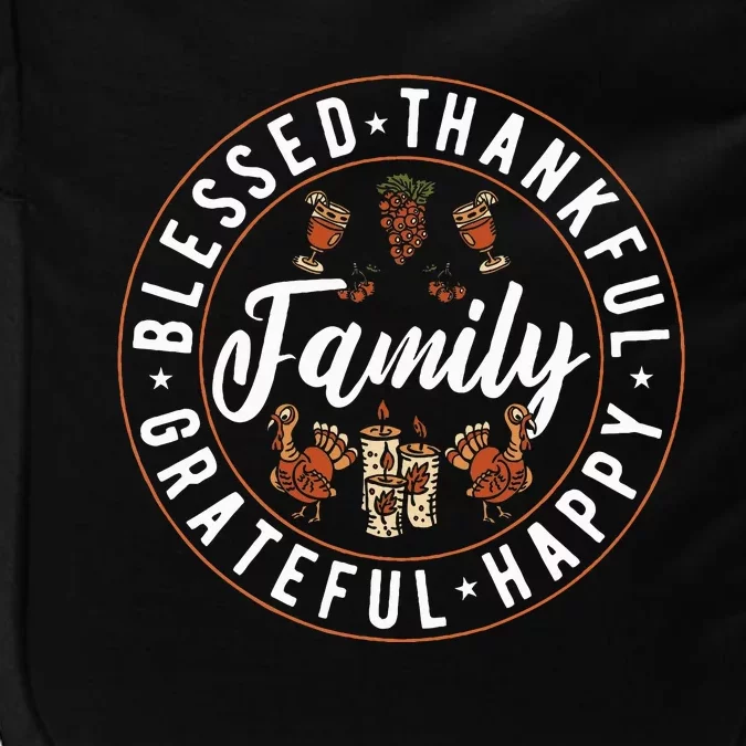 Blessed Thankful Family Thanksgiving Impact Tech Backpack