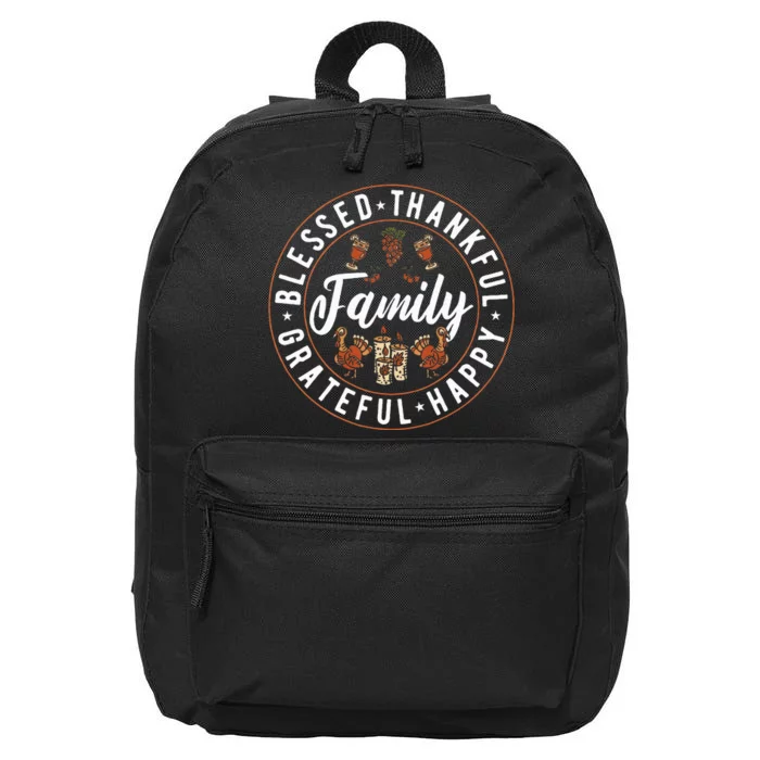 Blessed Thankful Family Thanksgiving 16 in Basic Backpack