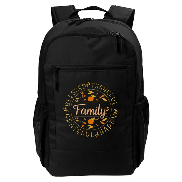 Blessed Thankful Family Thanksgiving Daily Commute Backpack