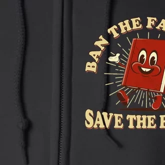 Ban The Fascists Save The Books Retro Full Zip Hoodie