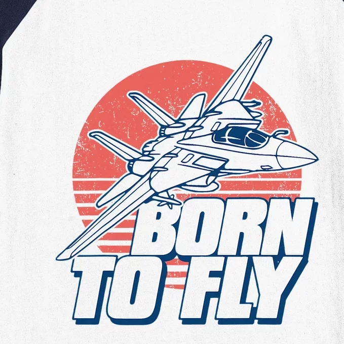 Born To Fly Fighter Jet Plane Airplane Baseball Sleeve Shirt