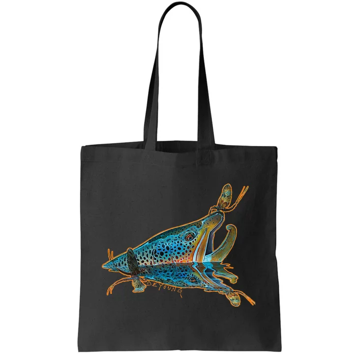 Brown Trout Fishing Emigrant Riser Fly Fishing Tote Bag