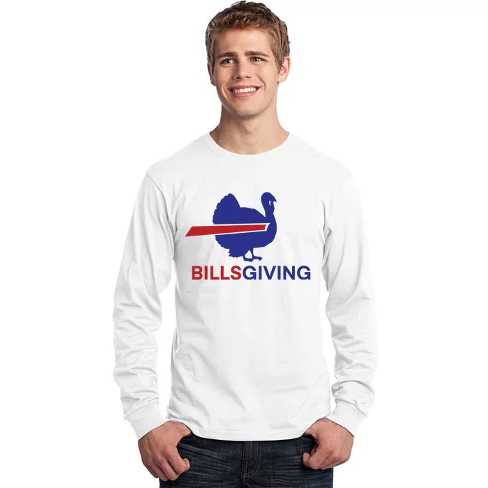 Billsgiving Turkey Football Gift Football Fan Tall Long Sleeve T-Shirt