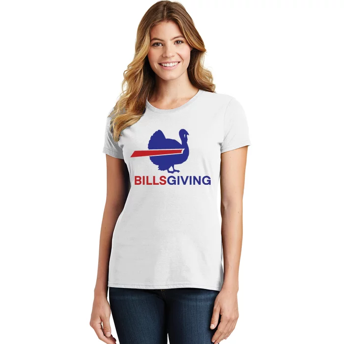 Billsgiving Turkey Football Gift Football Fan Women's T-Shirt