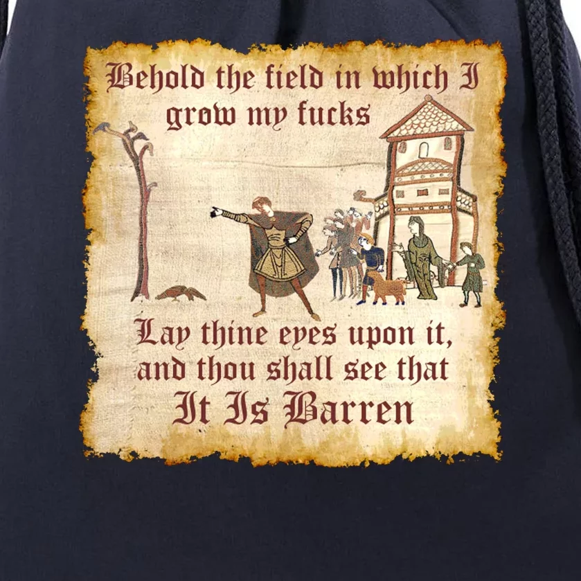 Behold The Field Medieval Dank Meme Drawstring Bag