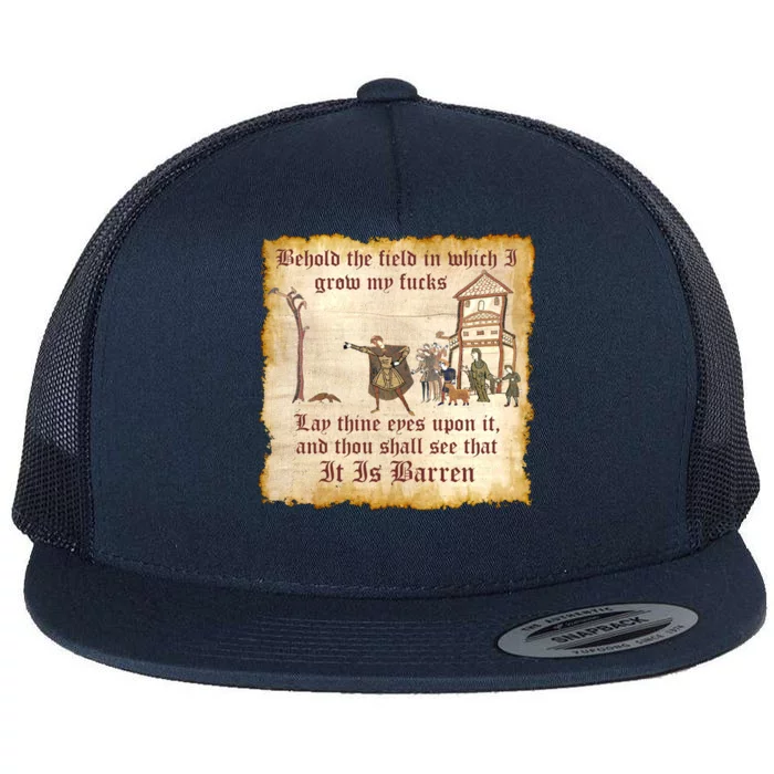 Behold The Field Medieval Dank Meme Flat Bill Trucker Hat