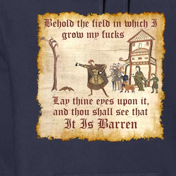 Behold The Field Medieval Dank Meme Premium Hoodie