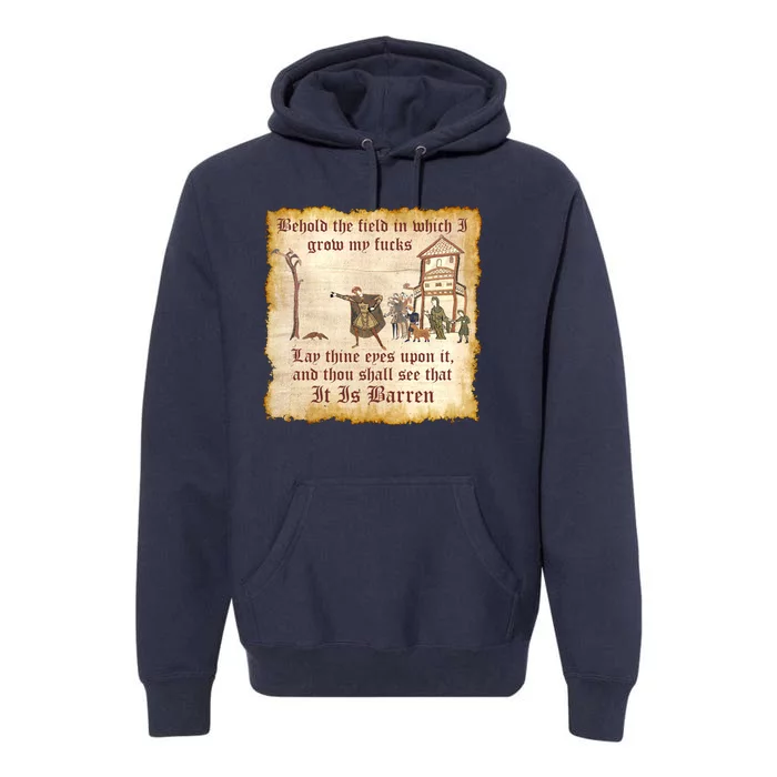 Behold The Field Medieval Dank Meme Premium Hoodie