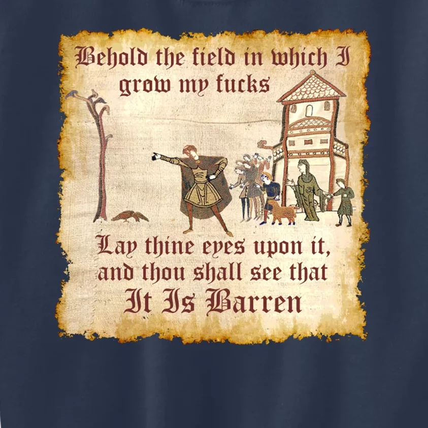 Behold The Field Medieval Dank Meme Kids Sweatshirt