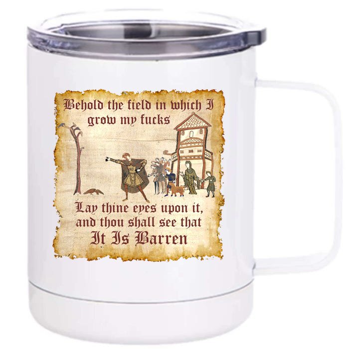 Behold The Field Medieval Dank Meme Front & Back 12oz Stainless Steel Tumbler Cup