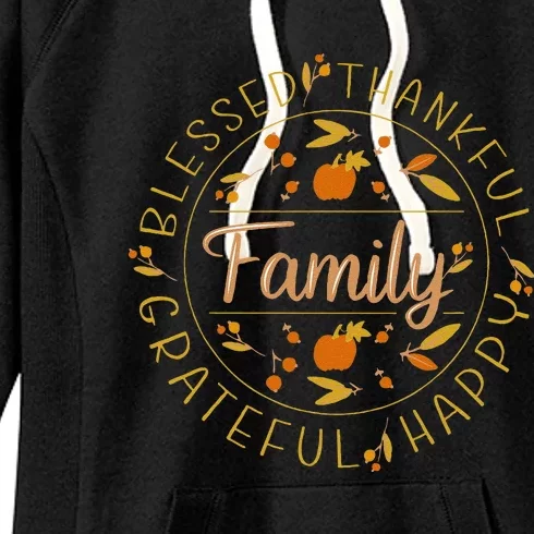 Blessed Thankful Family Thanksgiving Women's Fleece Hoodie