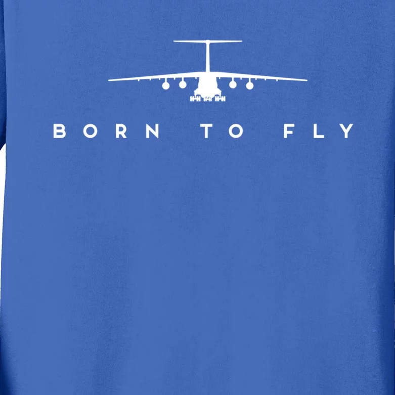 Born To Fly Great Gift Cgreat Gift17 Globemaster Pilot Gift Kids Long Sleeve Shirt