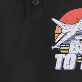 Born To Fly Fighter Jet Plane Airplane Dry Zone Grid Performance Polo