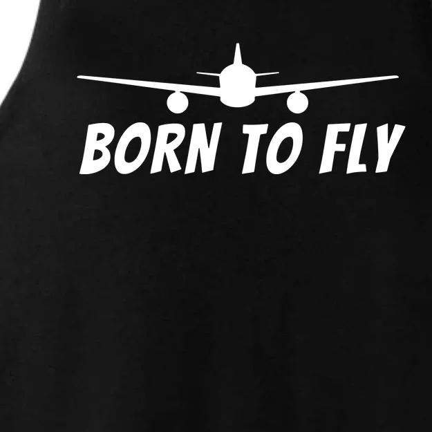 Born To Fly Funny Pilot Aviation Airplane Gift Ladies Tri-Blend Wicking Tank