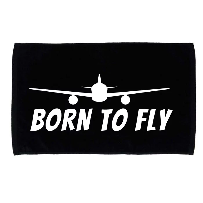 Born To Fly Funny Pilot Aviation Airplane Gift Microfiber Hand Towel