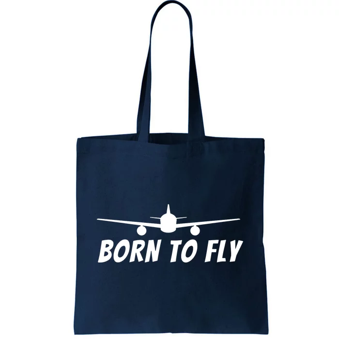 Born To Fly Funny Pilot Aviation Airplane Gift Tote Bag