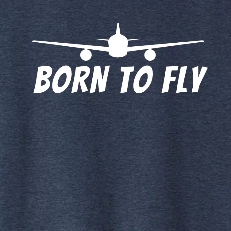 Born To Fly Funny Pilot Aviation Airplane Gift Women's Crop Top Tee