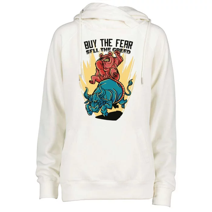 Buy The Fear Sell The Greed Stock Market Womens Funnel Neck Pullover Hood