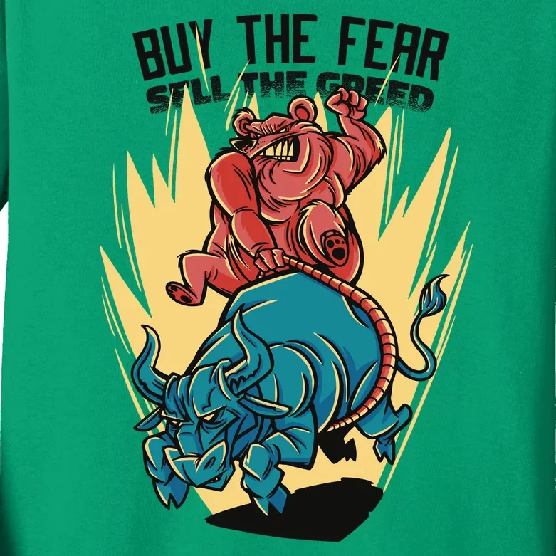 Buy The Fear Sell The Greed Stock Market Kids Long Sleeve Shirt