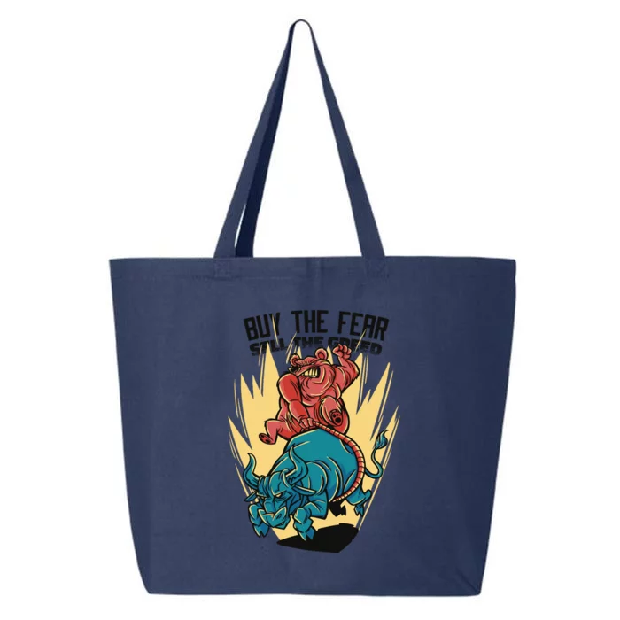 Buy The Fear Sell The Greed Stock Market 25L Jumbo Tote