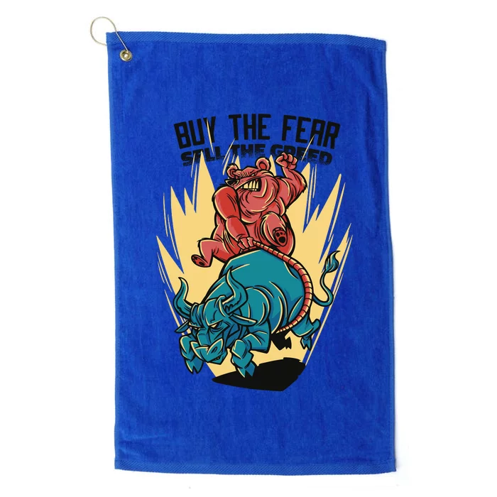 Buy The Fear Sell The Greed Stock Market Platinum Collection Golf Towel