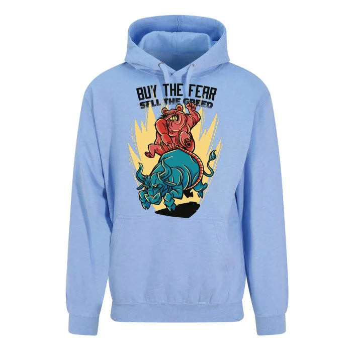 Buy The Fear Sell The Greed Stock Market Unisex Surf Hoodie