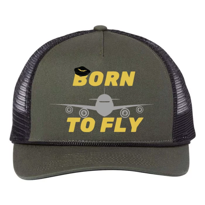 Born To Fly Pilot Retro Rope Trucker Hat Cap