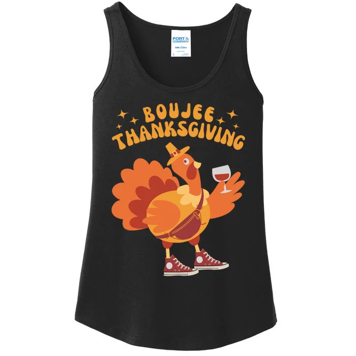 Boujee Thanksgiving Funny Turkey Bougie Boojee Friendsgiving Ladies Essential Tank