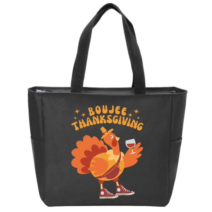 Boujee Thanksgiving Funny Turkey Bougie Boojee Friendsgiving Zip Tote Bag