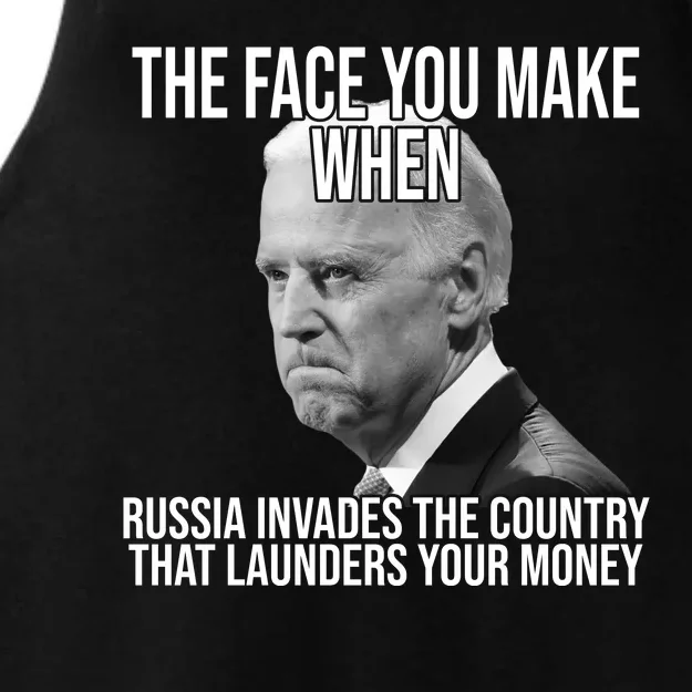 Biden The Face You Make When Russia Invades The Country Ladies Tri-Blend Wicking Tank