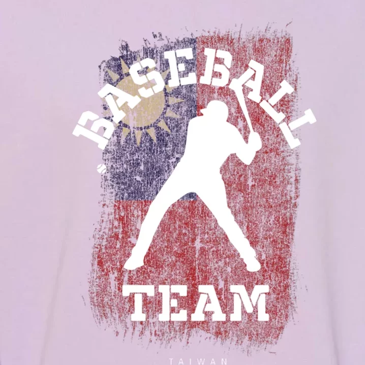 Baseball Taiwan Flag Softball Player Baseball Gift Garment-Dyed Sweatshirt